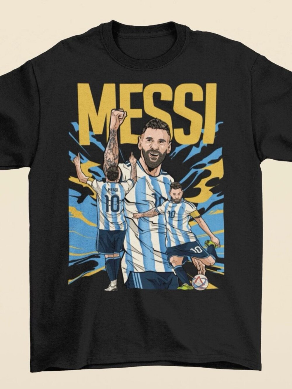 Lionel Messi Cartoon Style Football T-Shirt